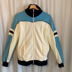 VINTAGE Track Jacket Sears Kings Road Sweater Zip Front Retro Unisex Casual MCM